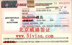 俄罗斯旅游签证申请表